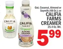 C Town CALIFIA FARMS CREAMER 25.4 Oz. Btl offer
