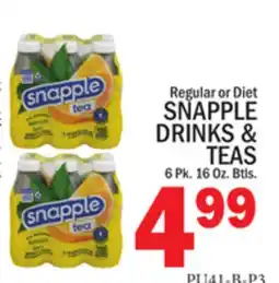 C Town SNAPPLE DRINKS & TEAS offer