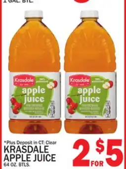 C Town KRASDALE APPLE JUICE 64 OZ. BTLS offer