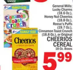 C Town CHEERIOS CEREAL 18 Oz. Boxes offer