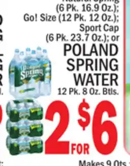 C Town POLAND SPRING WATER 12 Pk. 8 Oz. Btls offer