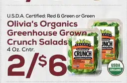 DeCicco & Sons Olivia's Organics Greenhouse Grown Crunch Salads offer
