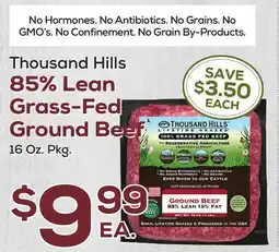 DeCicco & Sons Thousand Hills 85% Lean Grass-Fed Ground Beef offer