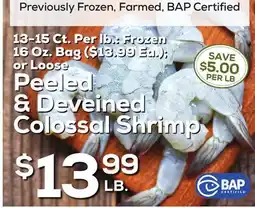 DeCicco & Sons Peeled & Deveined Colossal Shrimp offer