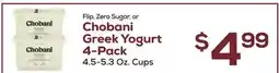DeCicco & Sons Chobani Greek Yogurt 4-Pack 4.5-5.3 Oz. Cups offer