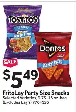 Stop&Shop FritoLay Party Size Snacks offer
