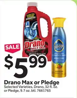 Stop&Shop Drano Max or Pledge offer