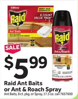 Stop&Shop Raid Ant Baits or Ant & Roach Spray offer