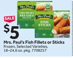 Stop&Shop Mrs. Paul's Fish Fillets or Sticks offer