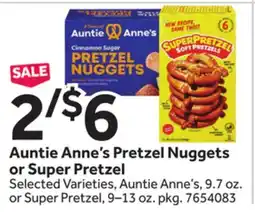 Stop&Shop Auntie Anne's Pretzel Nuggets or Super Pretzel offer