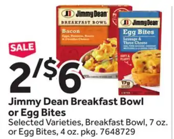 Stop&Shop Jimmy Dean Breakfast Bowl or Egg Bites offer