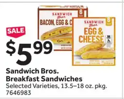 Stop&Shop Sandwich Bros. Breakfast Sandwiches offer