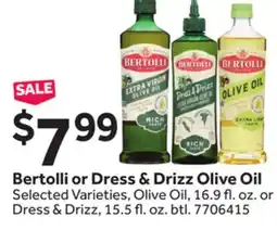 Stop&Shop Bertolli or Dress & Drizz Olive Oil offer