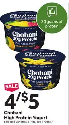 Stop&Shop Chobani High Protein Yogurt offer