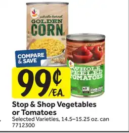 Stop&Shop Stop & Shop Vegetables or Tomatoes offer