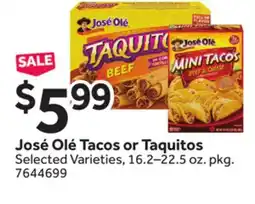 Stop&Shop José Olé Tacos or Taquitos offer