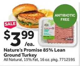 Stop&Shop Nature's Promise 85% Lean Ground Turkey offer