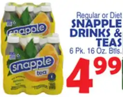 Bravo Supermarkets SNAPPLE DRINKS & TEAS offer