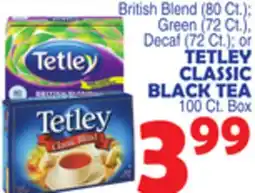 Bravo Supermarkets TETLEY CLASSIC BLACK TEA 100 Ct. Box offer