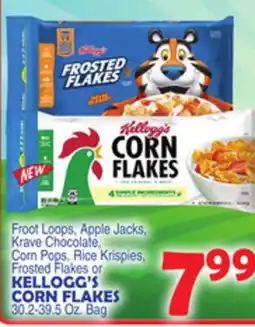Bravo Supermarkets KELLOGG'S CORN FLAKES 30.2-39.5 Oz. Bag offer