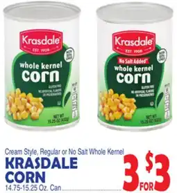 Bravo Supermarkets KRASDALE CORN 14.75-15.25 Oz. Can offer