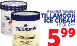 Bravo Supermarkets TILLAMOOK ICE CREAM 1.5 Qt. Cntr offer
