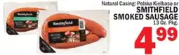 Bravo Supermarkets SMITHFIELD SMOKED SAUSAGE 13 Oz. Pkg offer