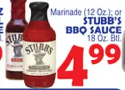 Bravo Supermarkets STUBB'S BBQ SAUCE 18 Oz. Btl offer