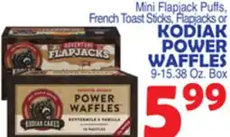 Bravo Supermarkets KODIAK POWER WAFFLES 9-15.38 Oz. Box offer