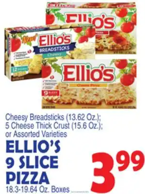 Bravo Supermarkets ELLIO'S 9 SLICE PIZZA 18.3-19.64 Oz. Boxes offer