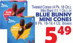 Bravo Supermarkets BLUE BUNNY MINI CONES 8 Pk. 18-18.4 Oz. Boxes offer