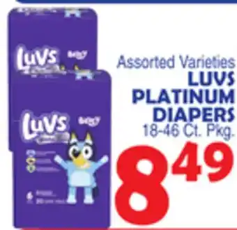 Bravo Supermarkets LUVS PLATINUM DIAPERS offer