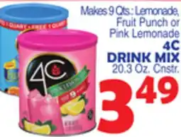 Bravo Supermarkets 4C DRINK MIX 20.3 Oz. Cnstr offer