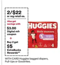 CVS Huggies bagged diapers, Pull-Ups or Goodnites offer