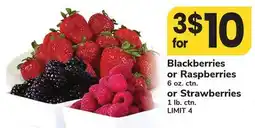 ACME Blackberries or Raspberries 6 oz. ctn. or Strawberries 1 lb. ctn offer