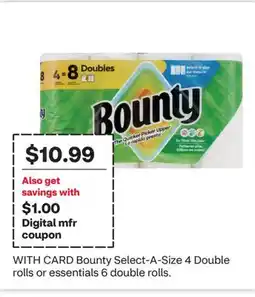CVS Bounty Select-A-Size 4 Double rolls or essentials 6 double rolls offer