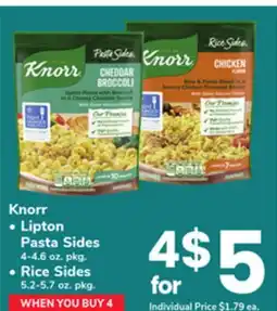 ACME Knorr Lipton Pasta Sides 4-4.6 oz. pkg. Rice Sides 5.2-5.7 oz.pkg offer