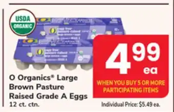 ACME O Organics Large Brown Pasture Raised Grade A Eggs offer