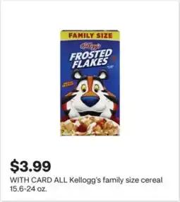 CVS ALL Kellogg's family size cereal 15.6-24 oz offer