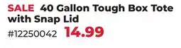Runnings EDGE 40 Gallon Tough Box Tote with Snap Lid offer