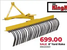 Runnings King Kutter 6' Yard Rake offer