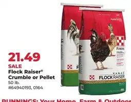 Runnings Purina Flock Raiser Crumble or Pellet offer