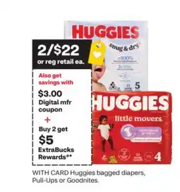 CVS Huggies bagged diapers, Pull-Ups or Goodnites offer