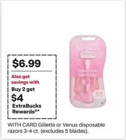 CVS Gillette or Venus disposable razors offer