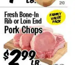 Western Beef Fresh Bone-In Rib or Loin End Pork Chops offer