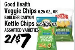 Western Beef Good Health Veggie Chips 6.25 OZ., OR BOULDER CANYON Kettle Chips 5.25-6.25 OZ offer