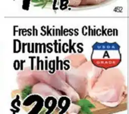 Western Beef Fresh Skinless Chicken Drumsticks or Thighs offer
