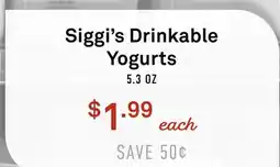 Standard Market Siggi's Drinkable Yogurts offer