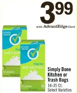 Price Chopper Simply done kitchen or trash bags offer