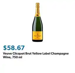 Sam's Club Veuve Clicquot Brut Yellow Label Champagne Wine offer